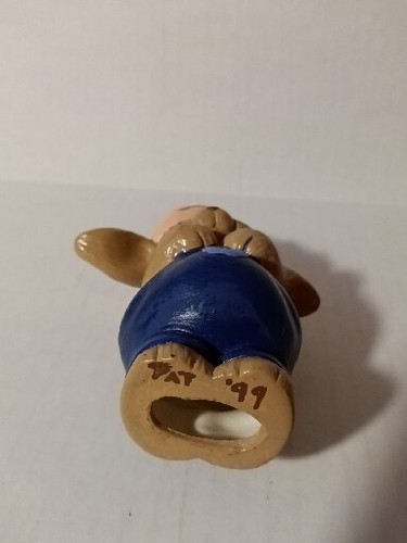 Figura de cerámica pintada a mano Crack Pot Bunny Rabbit decoración del hogar 1999 - Imagen 7 de 10