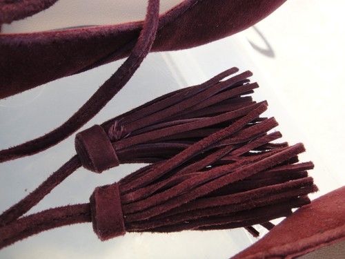 Loeffler Randall PENELOP Bordeaux Wildleder Schnür-Flats, Damengröße 6,5. Einzelhandel 295 $ - Bild 8 von 12