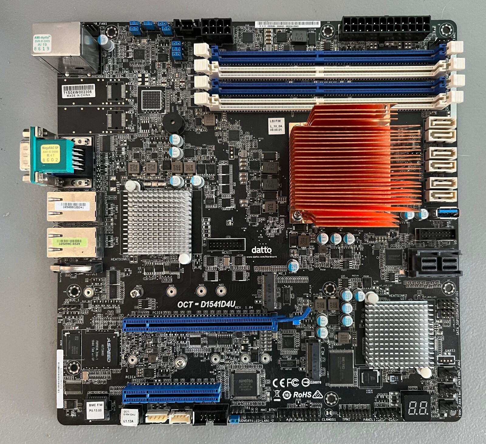 Datto ASRock Rack D1541D4U2T8R, Xeon D1541 mATX, 10GbE, LSI3008