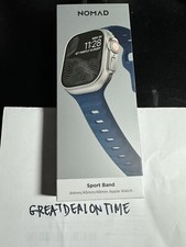 New NOMAD Authentic Apple Watch Sport Strap FKM Band Atlantic Blue 45/49mm M/L