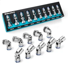 DURATECH 3/8" Drive Universal Joint Socket Set, Swivel One Size 