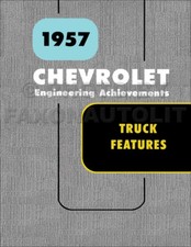 1957 Chevy Truck Engineering Book Pickup Cameo Sedan Delivery Suburban Chevrolet
