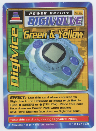 Digivice Green & Yellow ST-60 Digimon Digi Battle Starter 1 Karte 1999 Bandai - Bild 1 von 7