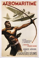 Visit Africa Airplane Plane Aeromaritime Afrique Travel Poster Repro FREE S/H