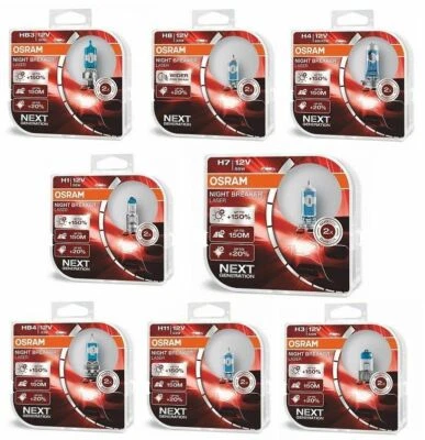 Osram Night Breaker Laser 150% Lampen H1 H3 H4 H7 H8 H11 HB3 HB4 Nightbreaker - Bild 1 von 4