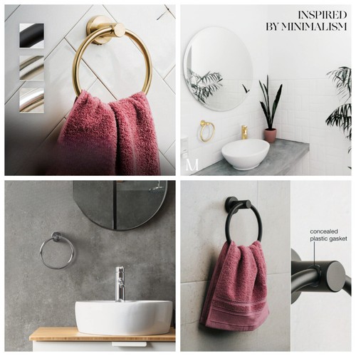 Anillo de toalla circular de acero inoxidable montado en la pared accesorios de herrajes de baño - Imagen 12 de 21