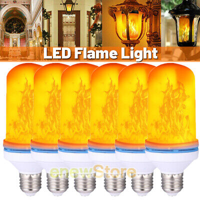 3 Pack LED Flame Effect Simulated Flicker Nature Fire Bulbs Light Decor E27 Lamp 