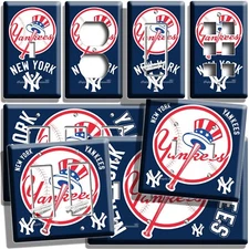 NEW YORK YANKEES BASEBALL TEAM LIGHT SWITCH OUTLET WALL PLATE SPORT ART HD DECOR