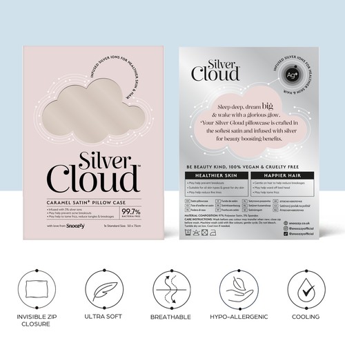 Paquete de 4 fundas de almohada satinadas Silver Cloud caramelo - Imagen 2 de 8