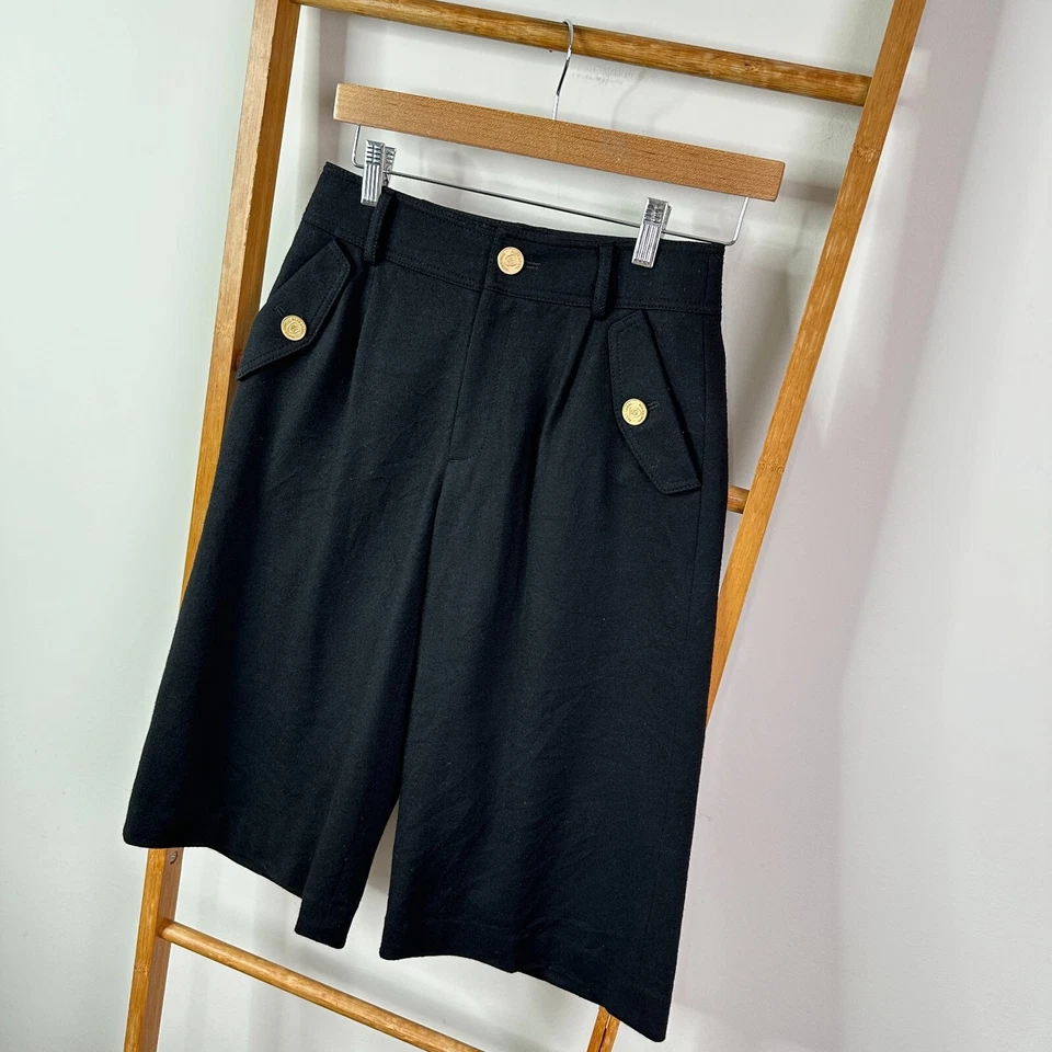 Pantalones cortos largos Blue Label Crestbridge para mujer 36 negros pierna ancha Foto 4 de 4