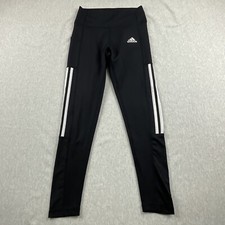 Adidas Leggings Women  s Small 3 Stripe Aeroready Primegreen High Rise Black