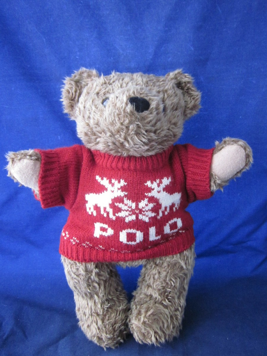 POLO RALPH LAUREN Teddy Bear 1998 Red Reindeer Sweater Christmas