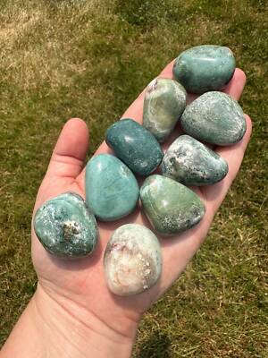 Green Stilbite Tumbled Stone, Natural Green Stilbite from India