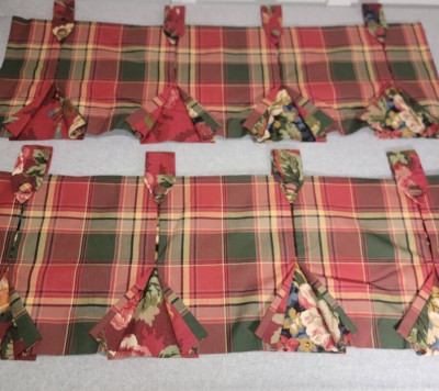 Handmade Custom Curtain Panel Valance Kitchen Cottagecore Window Set Lot (2)
