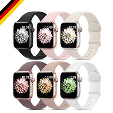 Silikon Sportarmbänder 6er Set kompatibel mit Apple Watch 38mm 49mm Damen Herren