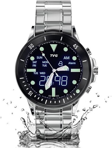 Men's Waterproof Luxury Watch – Big Dial, Luminous, Stainless Steel - NIB