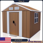 6X4 Ft Metal Storage Shed w/Window&Lockable Door Heavy Duty Stor for Garden Tool