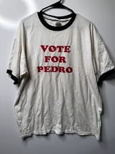 Vintage XL Vote For Pedro Short Sleeve White Small Stains See Pics Unbranded 