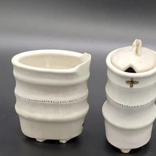 Handmade Pottery Creamer And Sugar Signed