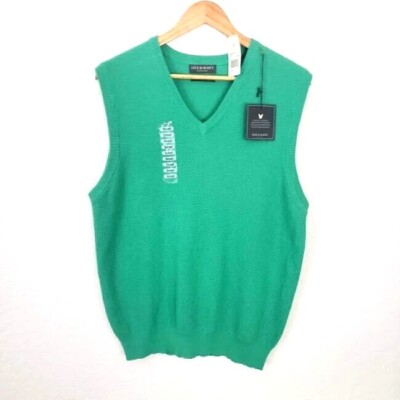 Lyle & Scott Scotland 100% Combed Cotton Sweater Vest Western Isle Jade Sz S NWT