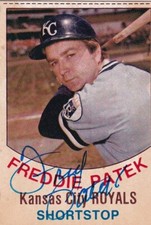 Freddie Patek (TOUGH AUTOGRAPH) 1977 Hostess #109 KC Royals SIGNED CARD RARE