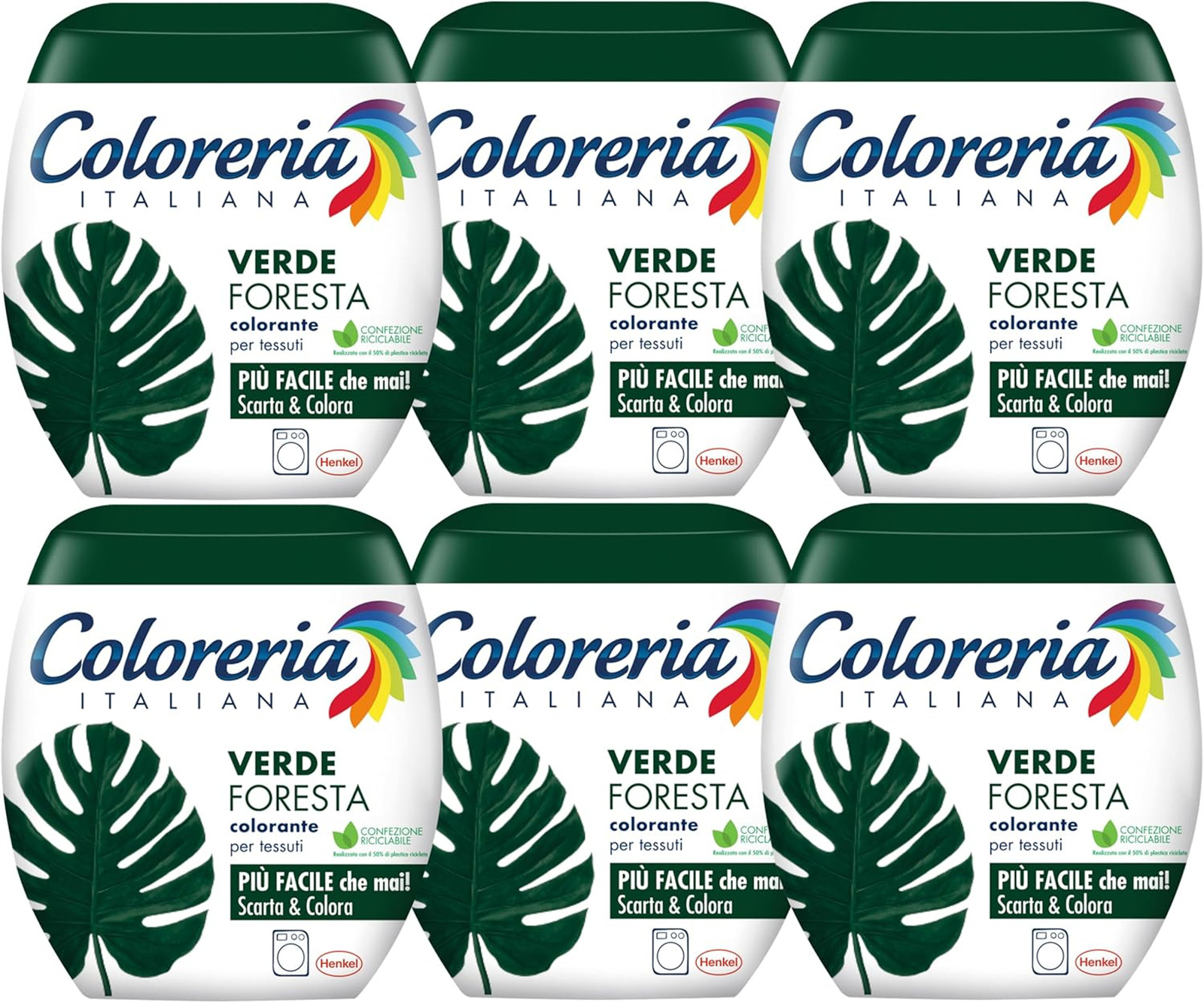 Kit 6x Coloreria Italiana Verde Foresta - Tintura Lavatrice Facile