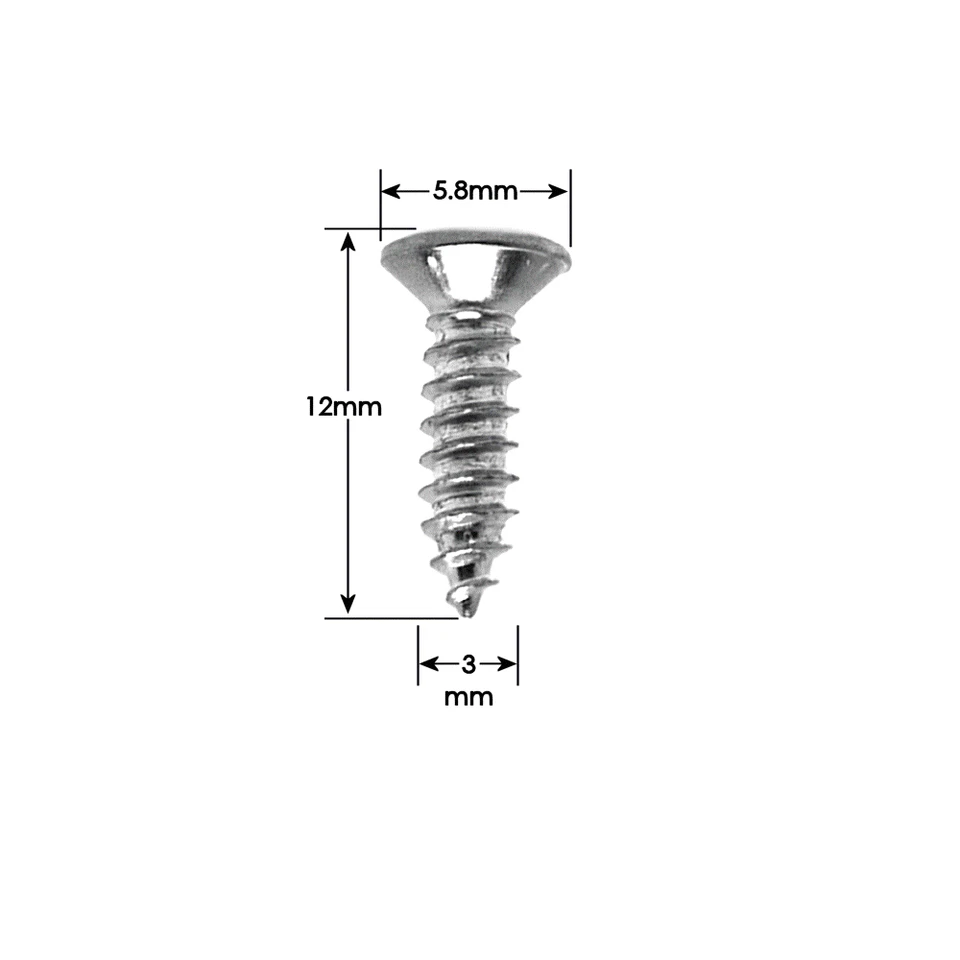 Pickguard Scratchplate Screws Strat Tele 4, 12, 25 or 50 Chrome Black Gold GA - Image 2 of 2
