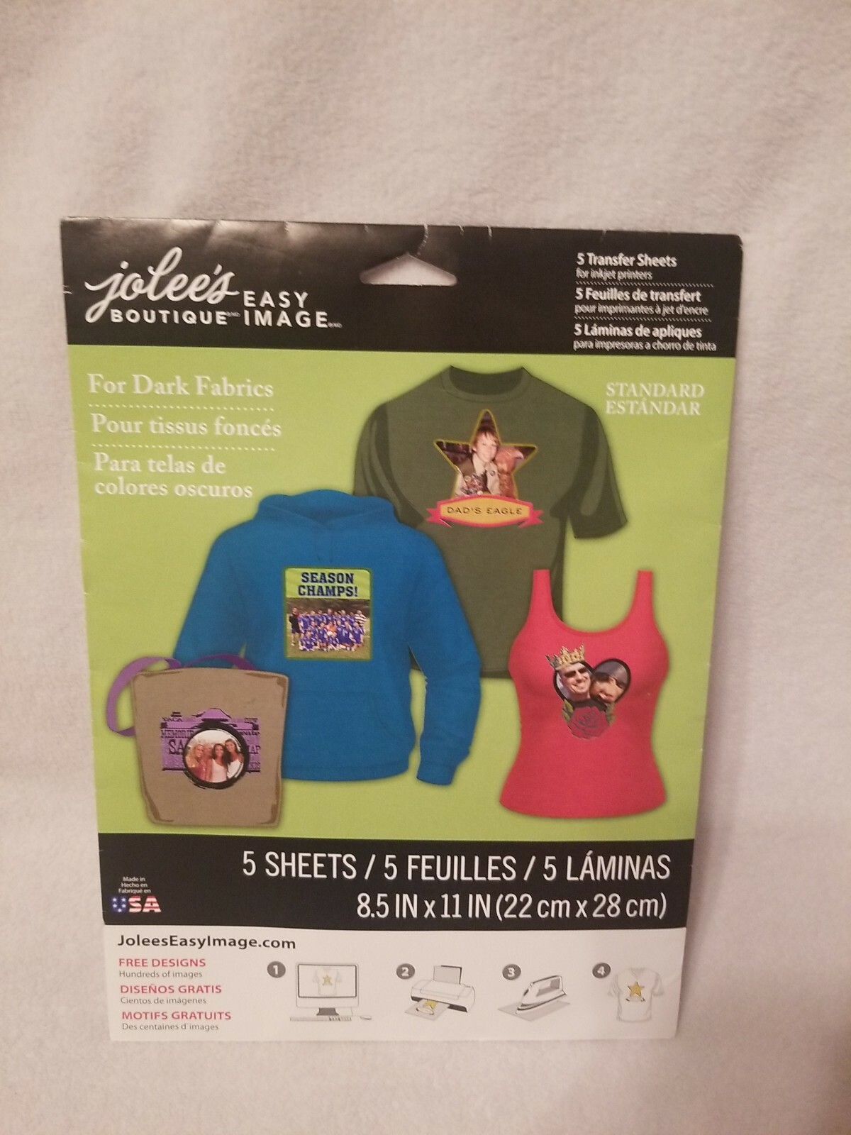 Jolee's Easy Image Transfer Sheet , Dark - 5 count