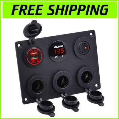 Multi-Function 12V Power Outlet Adapter with LED Indicator for Car & Marine Use
