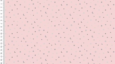 Jersey Baumwollstoff Sterne Stern Star Baumwolle Kinder Rosa Grau