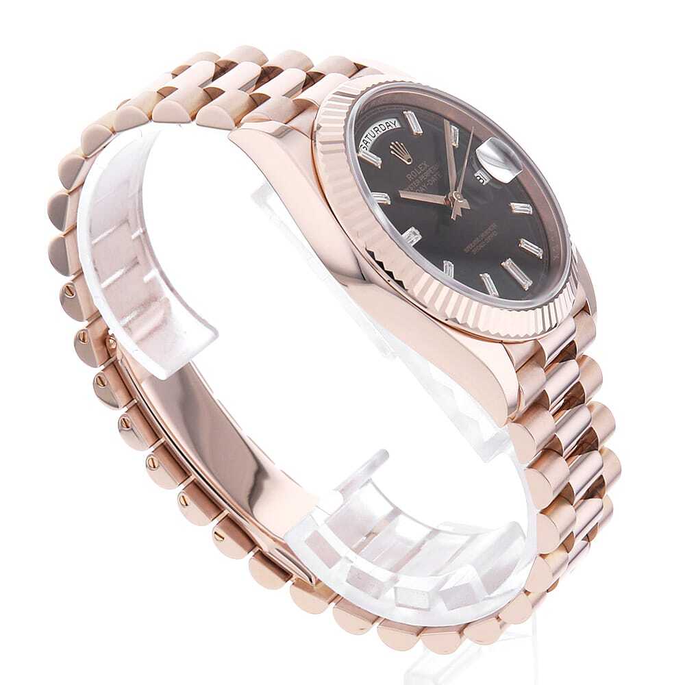 バッグ Yoshi1103 Rolex Day Date 40 Sundust Pink Baguette Dial Everose Watch