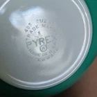 PYREX Green White Opal Glass Mixing Bowl 2122 01R Oven Safe Vintage
