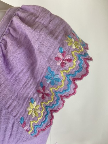 Blueberi Boulevard size Large Purple Midi Dress Embroidered Cottagecore Easter - Picture 3 of 8