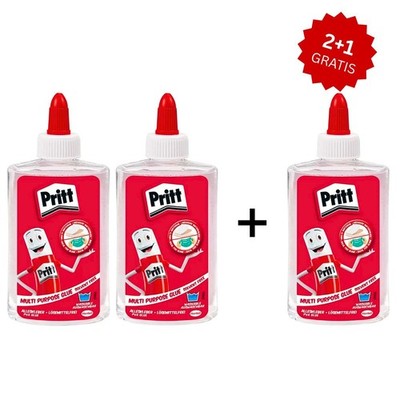 Pritt Bastel-Alleskleber 3×150 g   3 für 2 Vorteilspack, lösemittelfrei