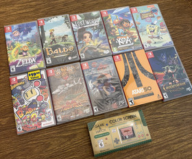 TEN SWITCH GAMES - 9 BRAND NEW NOT OPENED - PLUS GAME & WATCH ZELDA COLOR SCREEN