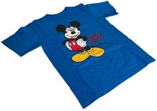 Disney Boys Mickey Mouse Graphic Blue Short Sleeve Shirt Size Medium