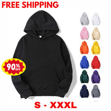 Unisex Heavy Fleece Pullover Hoodie Men Women Casual Winter Warm Wear Gym Gift