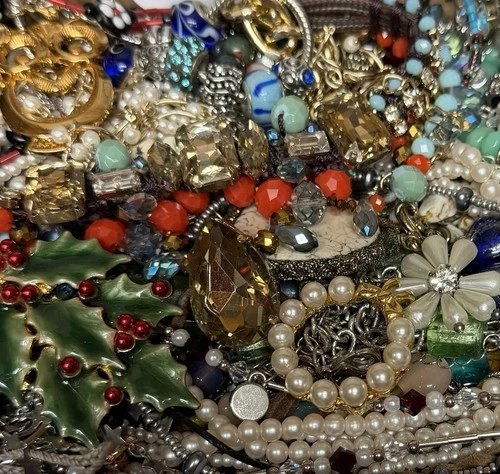 Vintage & Modern Some Signed Costume Jewelry Lot Full Small Priority Box # 98