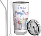 20oz Stainless Steel Tumbler Music Fans Gift Insulated Coffee Cup Lid & Straw