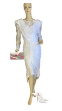 FREDERICK'S OF HOLLYWOOD VINTAGE 1989'S WHITE LACE DRESS SZ APPX SMALL/9