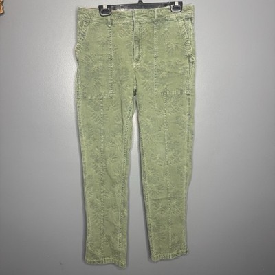 Pilcro Anthropologie Pants Womens 29 The Wanderer Green Cotton Blend Mid Rise