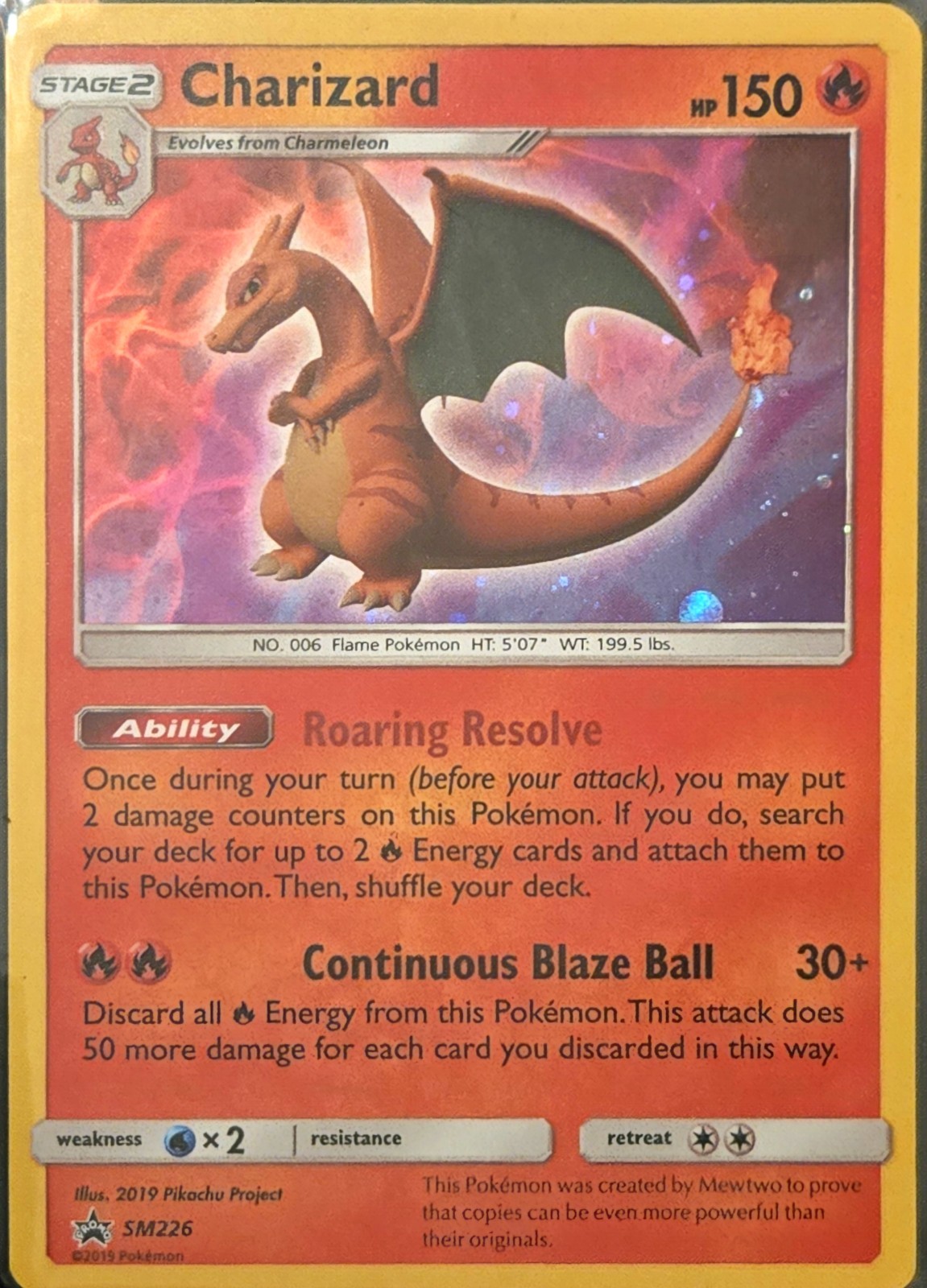 Charizard Pokemon Black Star Promo SM226 Holo NM/M 2019. Great Condition!