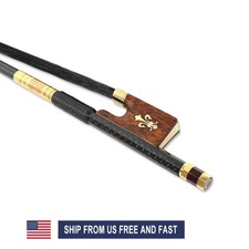 Advanced 4/4 Violin Bow Carbon Fiber Stick Black Bow hair Snakewood Frog
