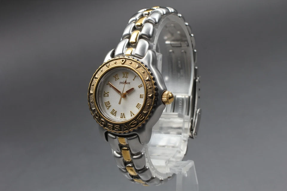 Vintage 1991 Seiko Presage 7N01-6240 Two-Tone Roman Quartz Womens Watch JAPAN - Image 3 of 4