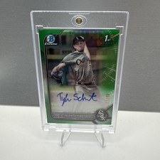 TYLER SCHWEITZER AUTO 1st 2022 Bowman Chrome Draft GREEN REFRACTOR #/99 RC