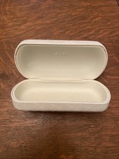 Oakley WhiteEmbossed Leather Textured Hard Clamshell Sunglass Case Used Large