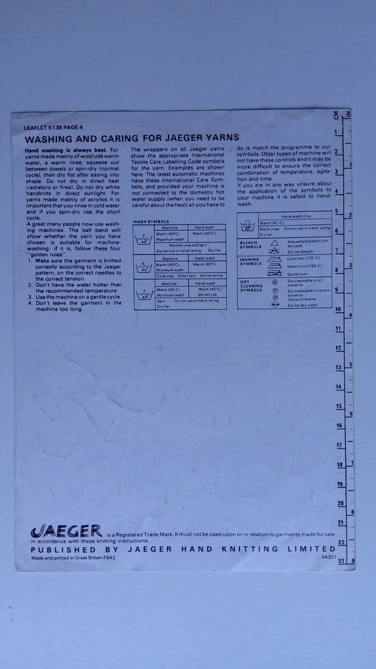 JAEGER 5138 TOP  KNITTING PATTERN - Image 3 of 3