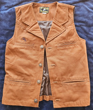 Wyoming Traders, KIDS BRONCO CANVAS VEST Brown, Size 6/8