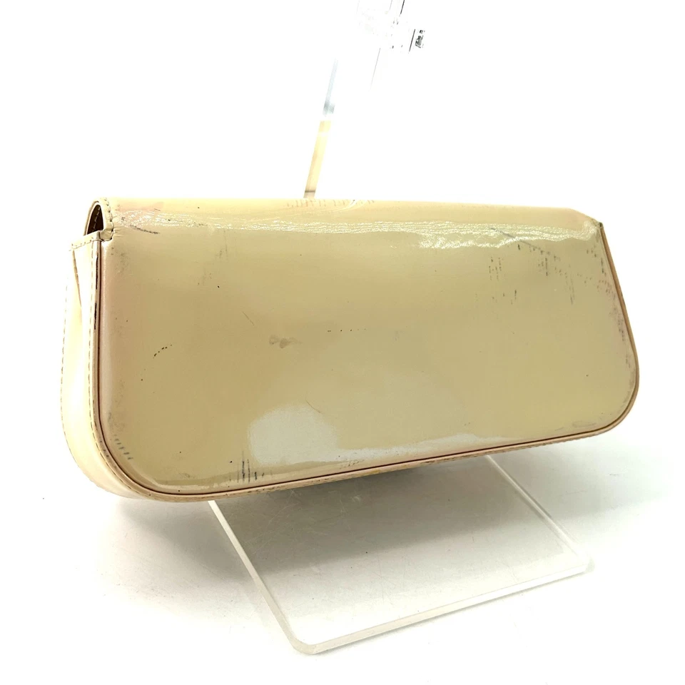 Bolsa de mão Louis-Vuitton monograma Vernis pochette sobe pérola amarela autêntica - Imagem 3 de 4