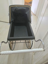 Green & Silver Traditional Combination Pram Pushchair Single Hood Rubber Tyres